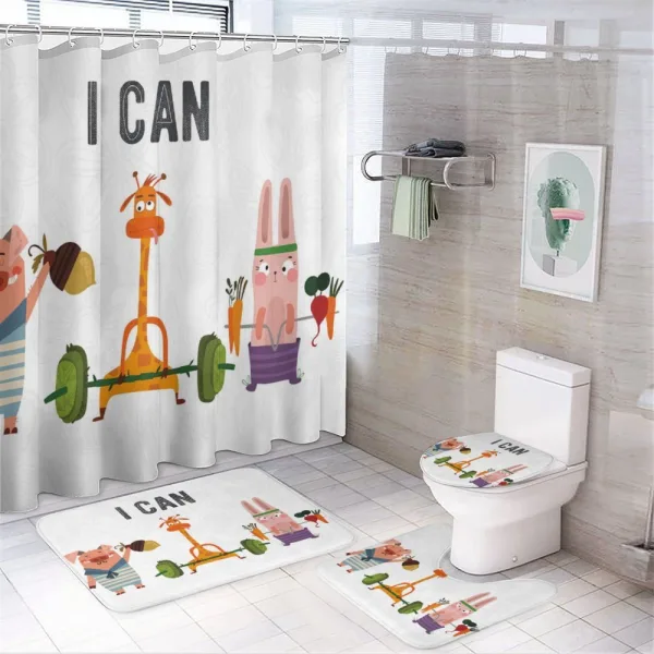Animals Exercise on a shower curtain