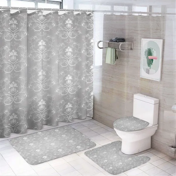 Antique Damask Royal on a shower curtain