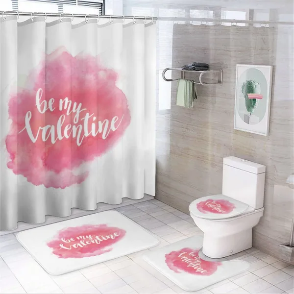 Be My Valentine Words on a shower curtain