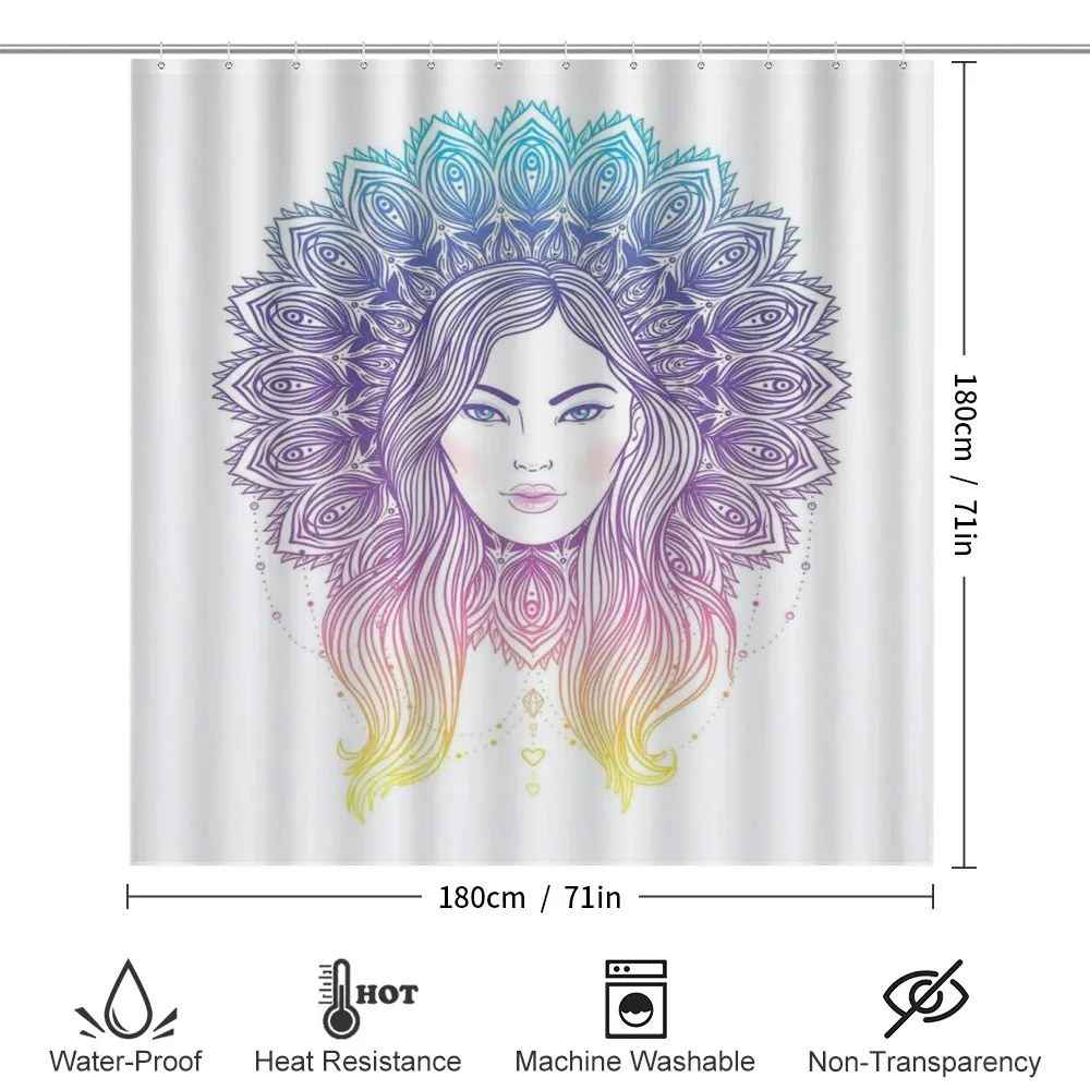 Boho Girl Feather Mandala — Detail 2