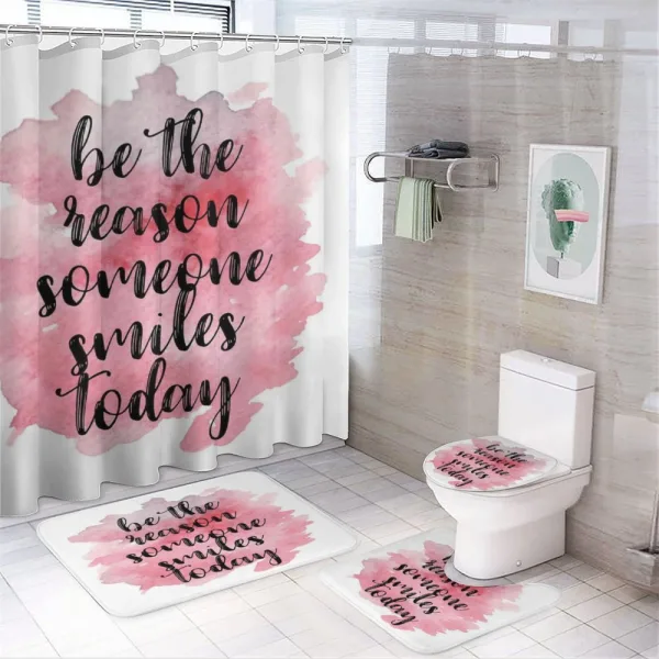 Calligraphy Watercolors on a shower curtain
