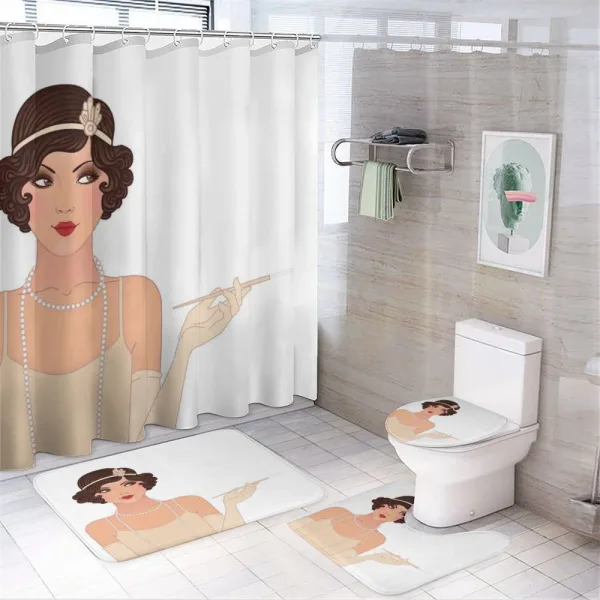 Charming Lady on a shower curtain