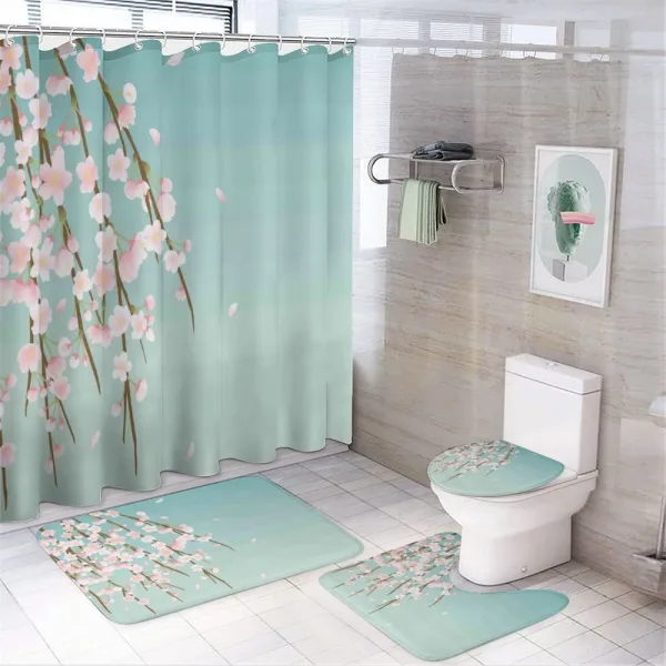 Cherry Blossom Buds on a shower curtain