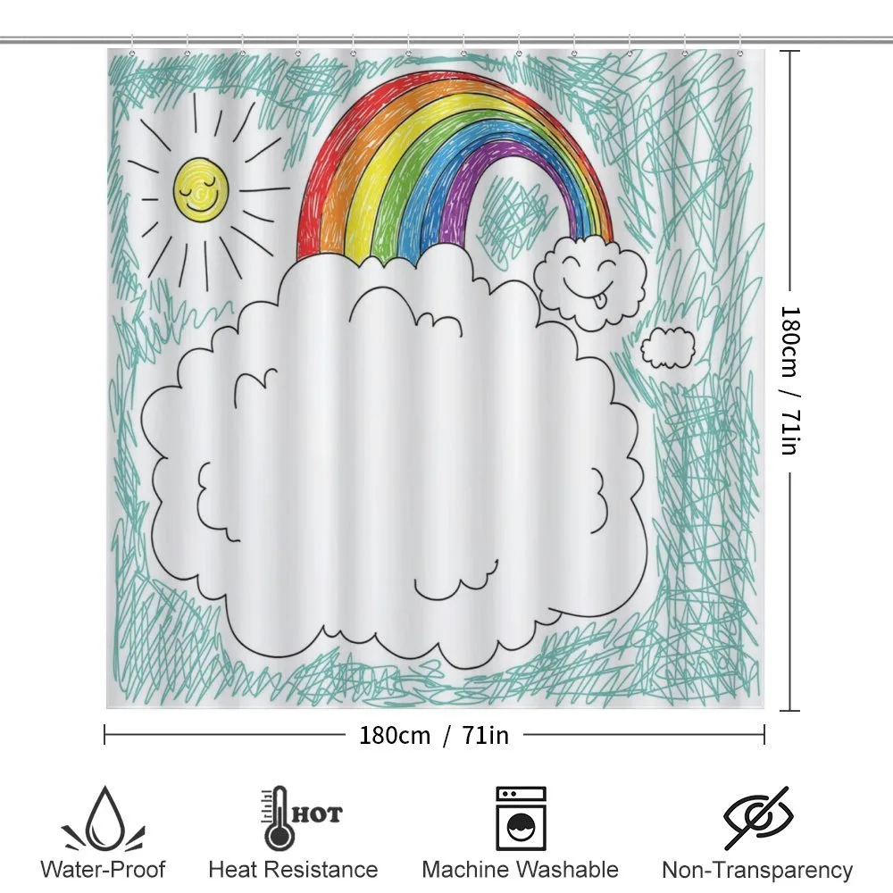 Childish Drawn Rainbow Sun — Detail 2
