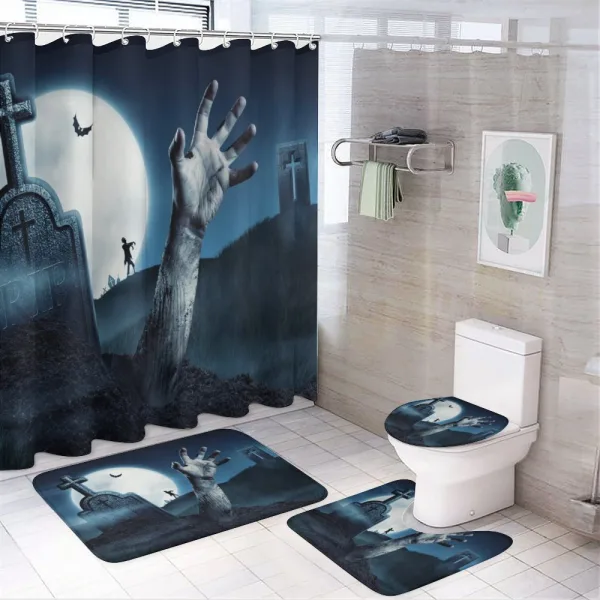 Dead Person Arm on a shower curtain