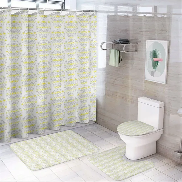 Flowers Leaf Swirl on a shower curtain