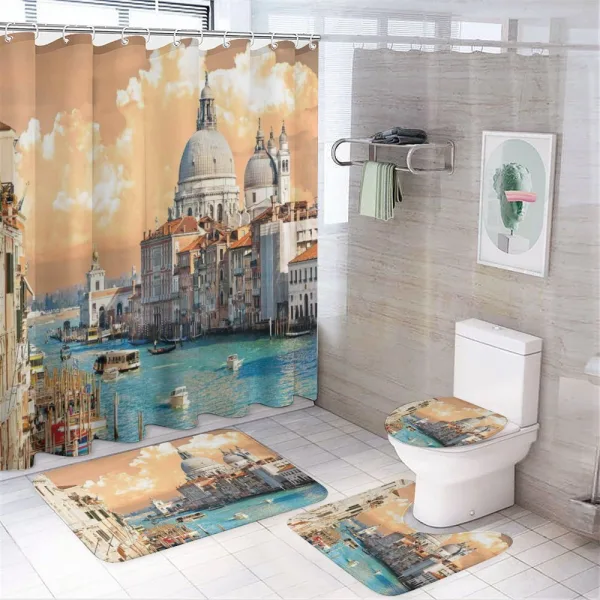 Historical Venice City on a shower curtain