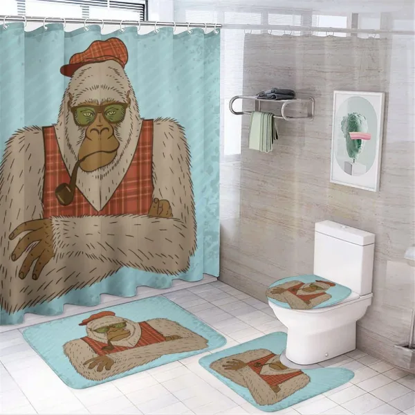 Melancholic Yeti Pipe on a shower curtain