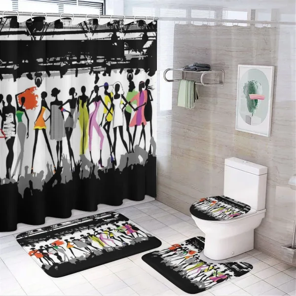 Modern Colorful Fashion on a shower curtain