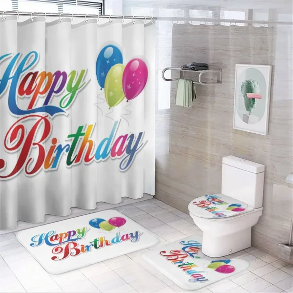 Modern Writing Balloon on a shower curtain