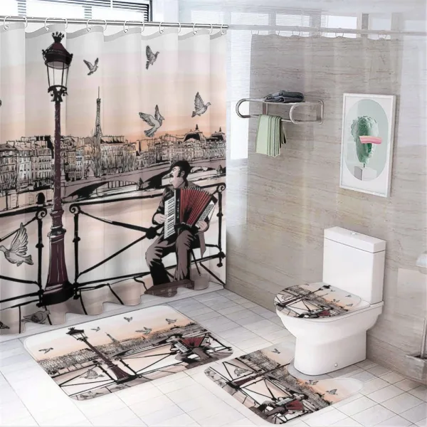 Music Accordionist Paris on a shower curtain