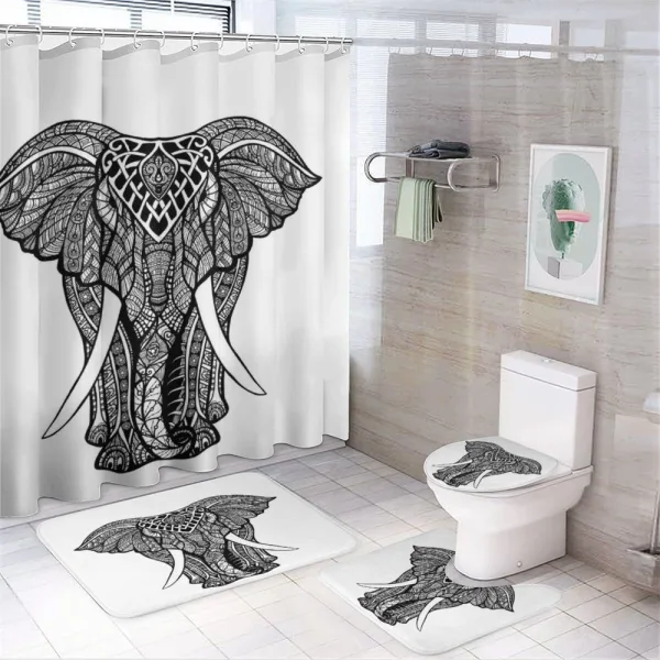Native Totem on a shower curtain
