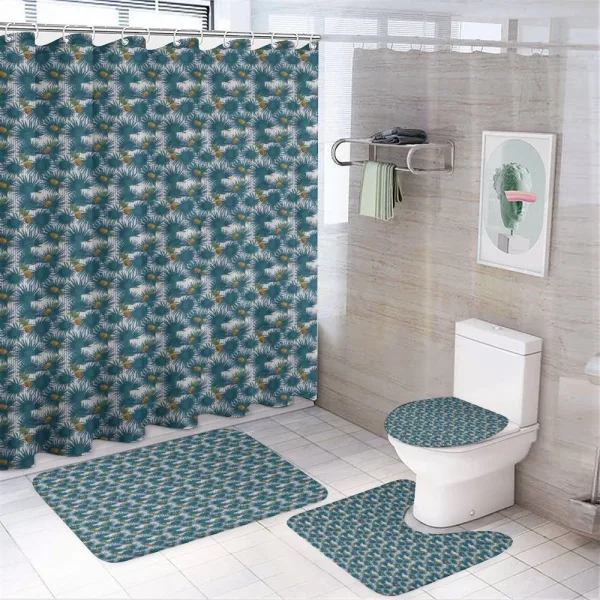 Pineapples Palm Leaf on a shower curtain