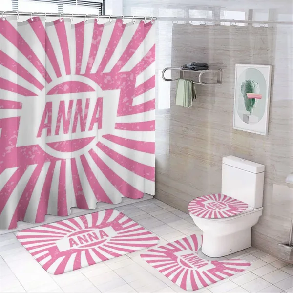 Retro Style Girls Name on a shower curtain