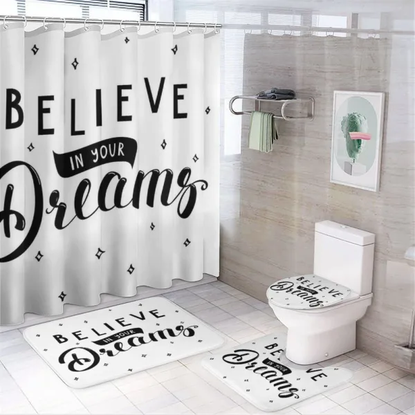 Self Confidence Phrase on a shower curtain