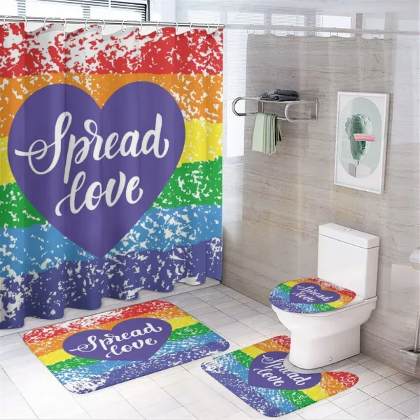 Spread Love Heart on a shower curtain