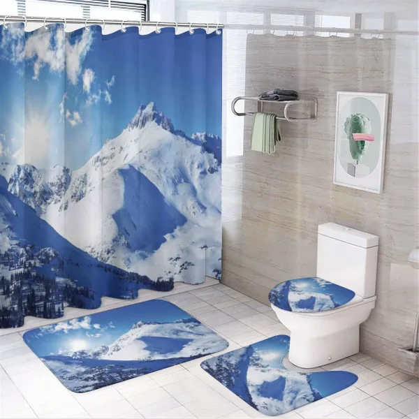 Sunrise at Mountain on a shower curtain