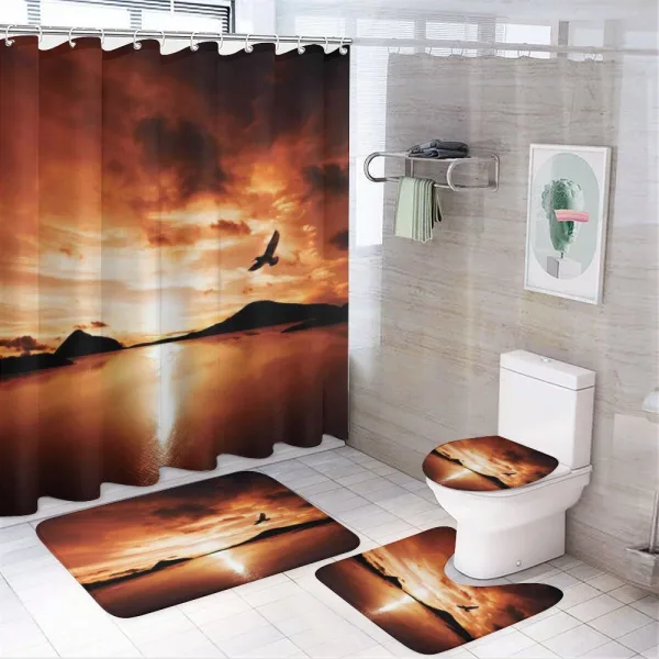 Sunset SeMountain Wings on a shower curtain