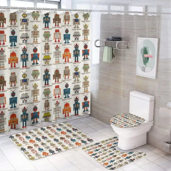 Super Robot on a shower curtain