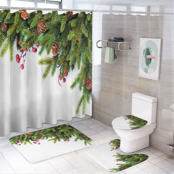 Tree Branches Cones on a shower curtain