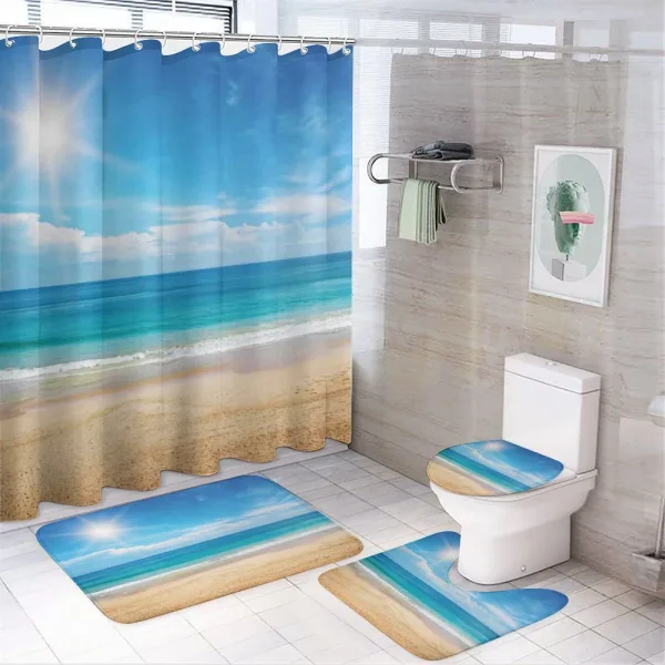 Tropical Seascape Ocean on a shower curtain
