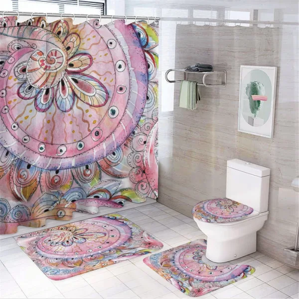 Watercolor Effects Art on a shower curtain