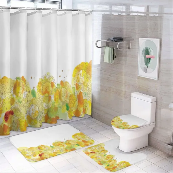 Watercolor Sunflowers on a shower curtain