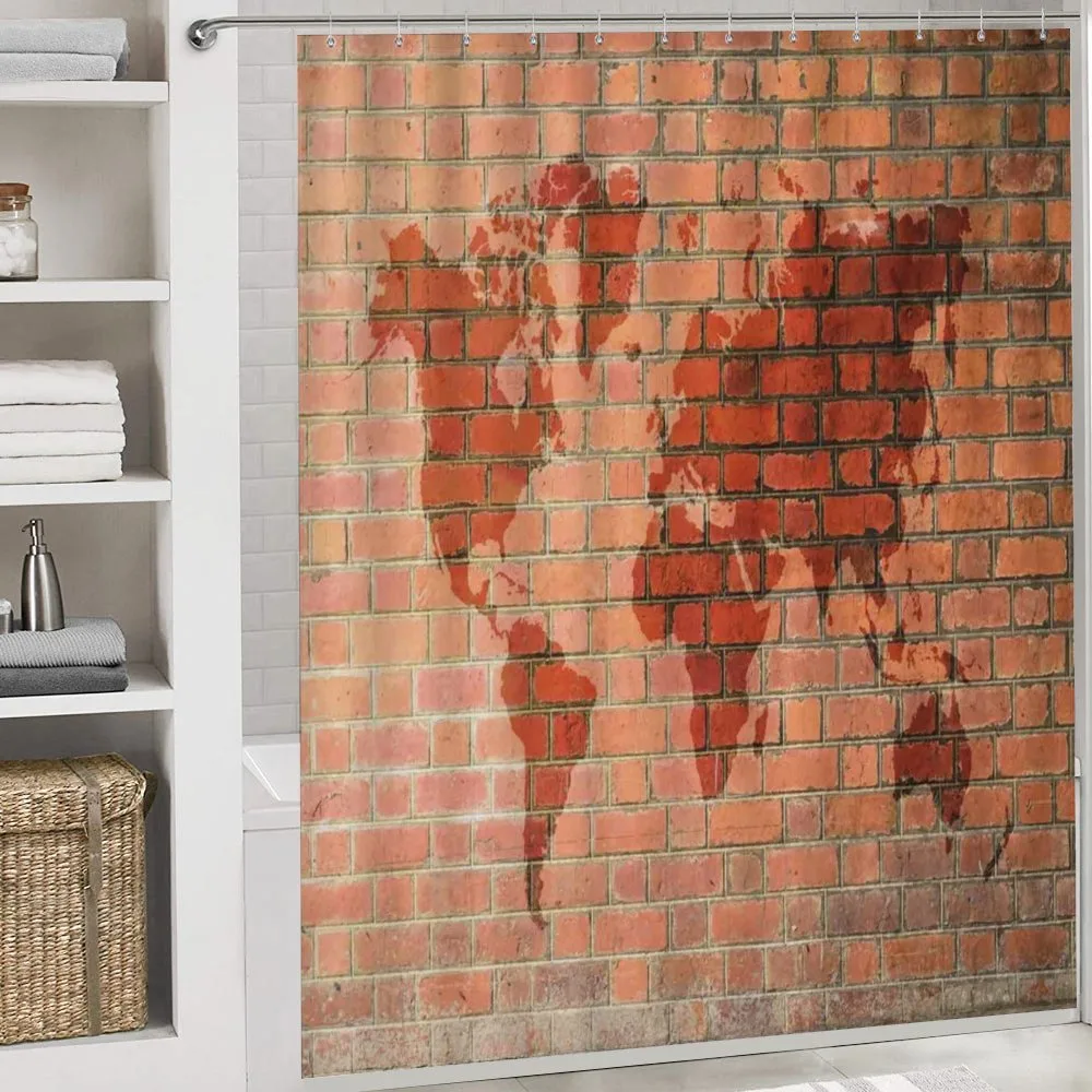 World Map on Brick Wall — Detail 4