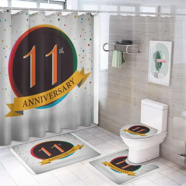 11 Year Retro Style on a shower curtain