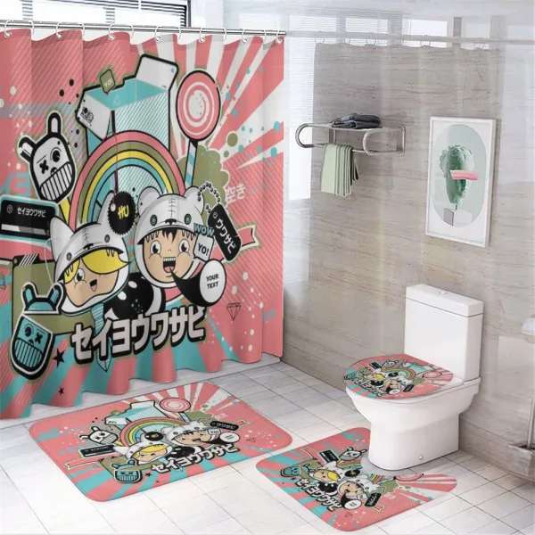 Anime Style on a shower curtain