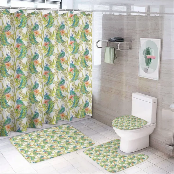 Boho Peacock Feathers on a shower curtain