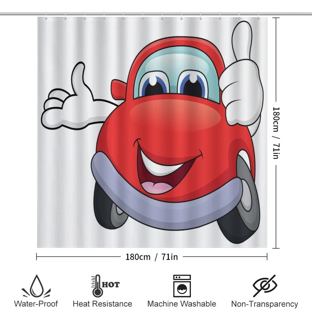 Cartoon Red Vehicle Happy — Detail 2
