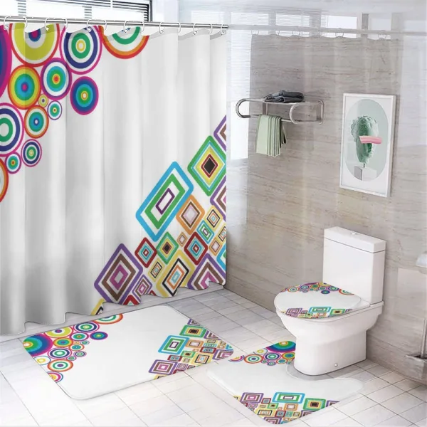 Colored Rectangle Form on a shower curtain