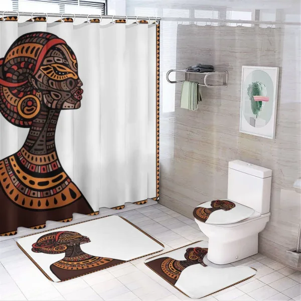 Exotic Totem Mask on a shower curtain