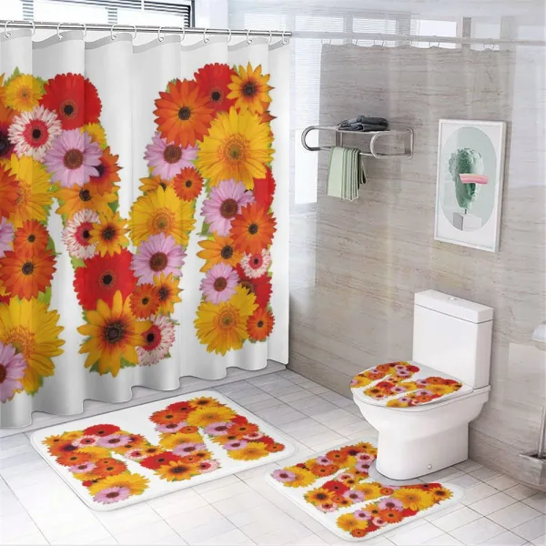 Flower Alphabet Daisy on a shower curtain