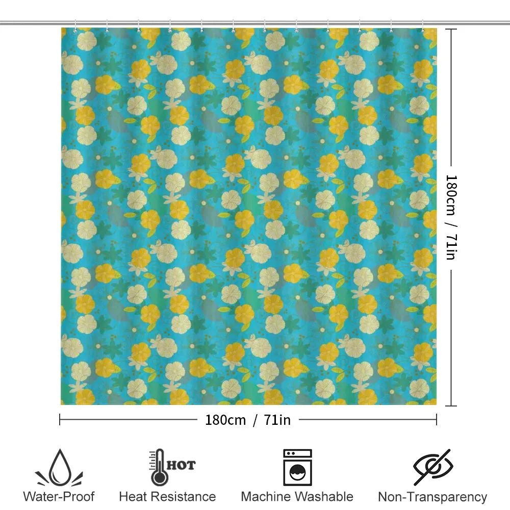 Flowers on Blue Pattern — Detail 2