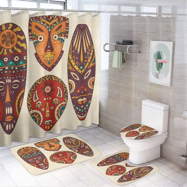 Folk Art on a shower curtain