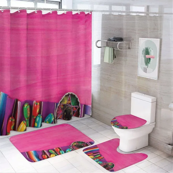 Folkloric Serape Blanke on a shower curtain