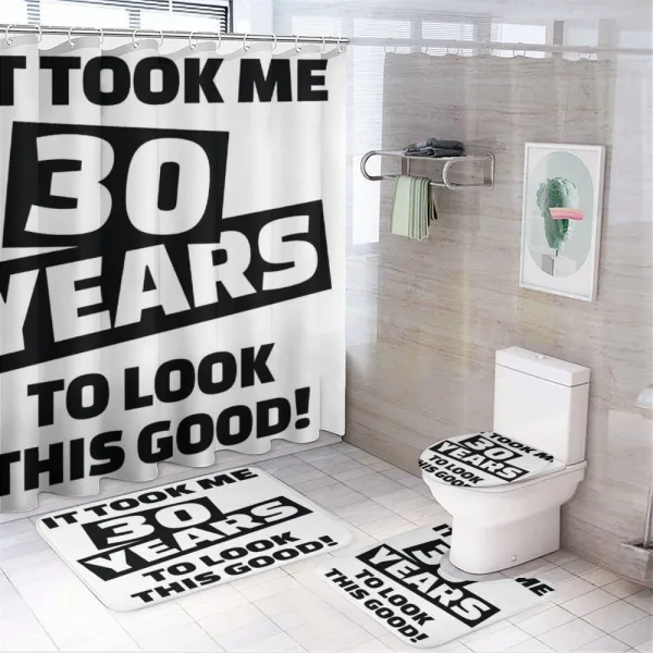 Funny Slogan on a shower curtain