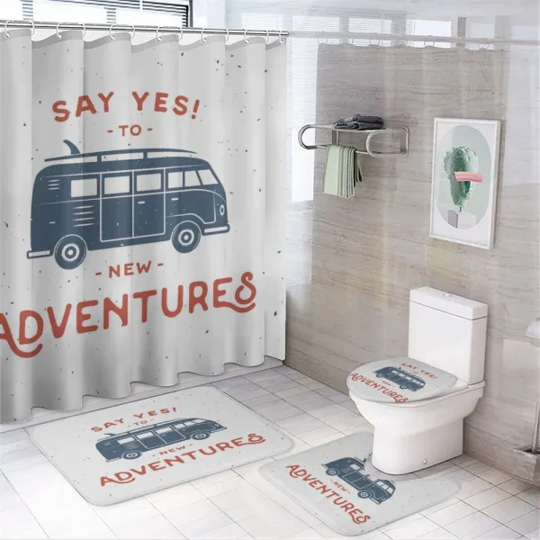 Hippie Life Blue on a shower curtain
