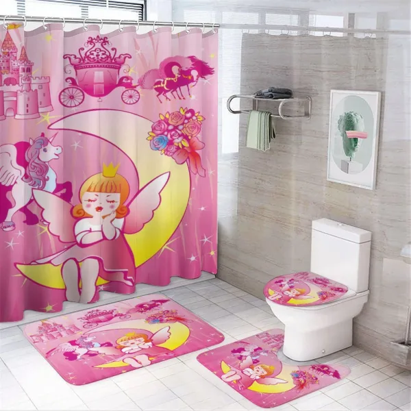 Moon Unicorn Castle on a shower curtain