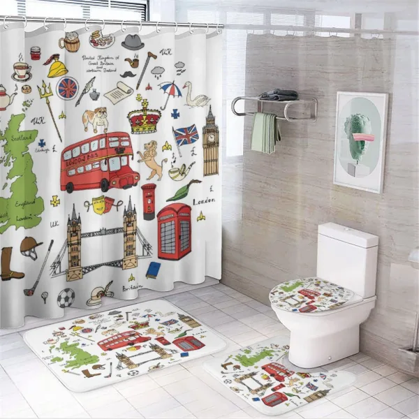 Sketchy Famous Tourist on a shower curtain