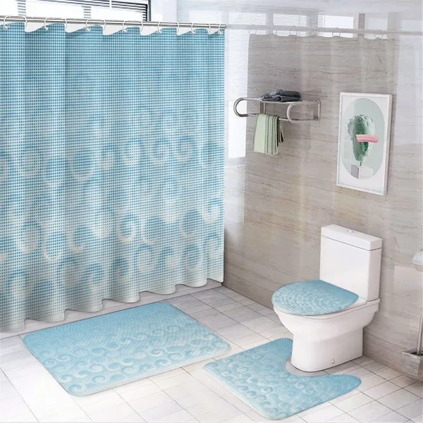 Spiral Circles Dots on a shower curtain