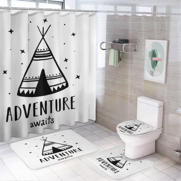 Stars Doodle Words on a shower curtain