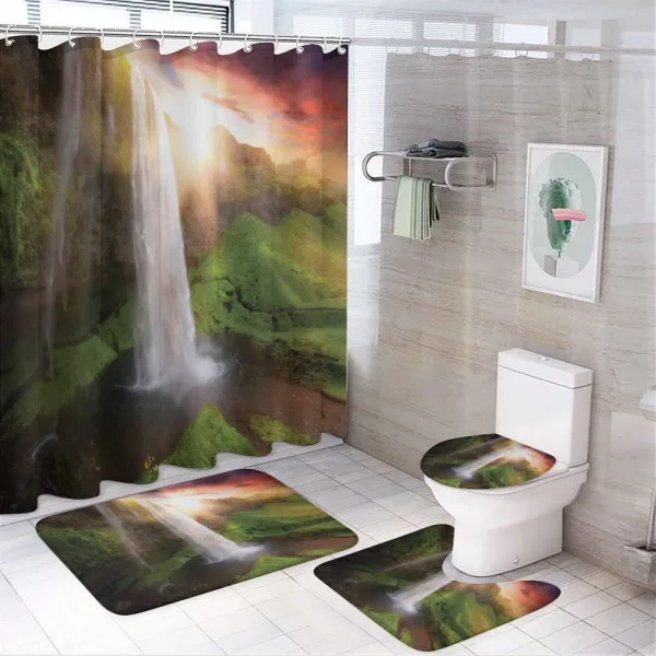 Sunset Sky in Iceland on a shower curtain
