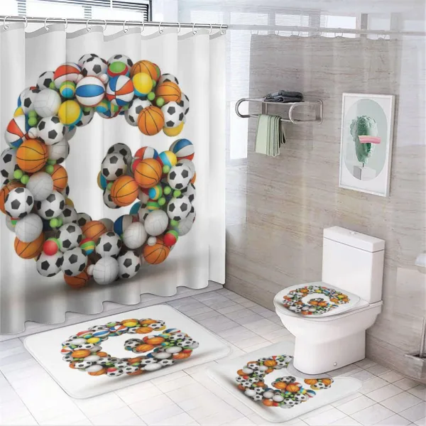 Teen Sports Fans Name on a shower curtain