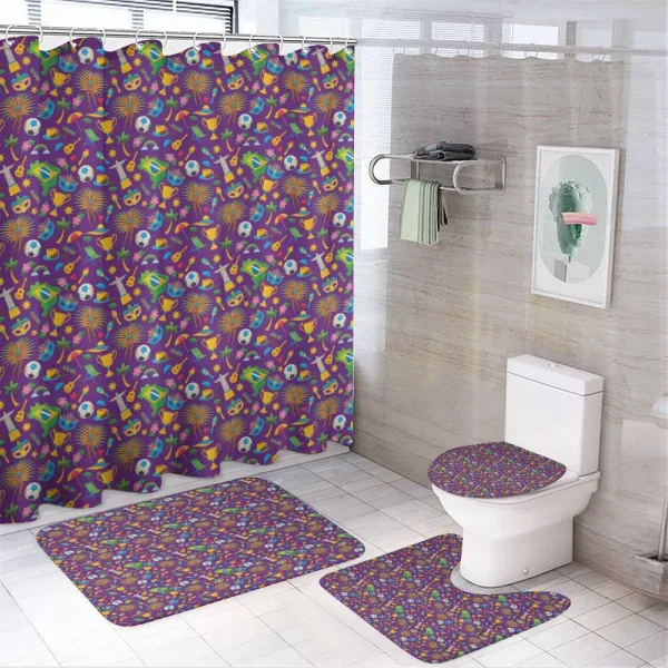 Vibrant Brazilian Items on a shower curtain