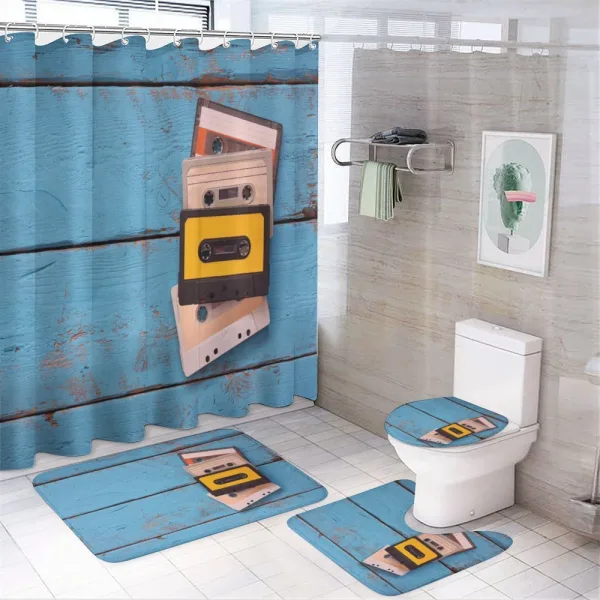 Vintage Cassette Tapes on a shower curtain