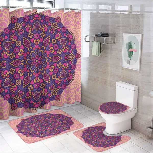 Abstract Eastern on a shower curtain