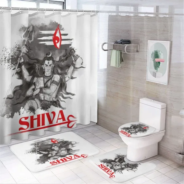 Ancient Figure with Red Eye on a shower curtain